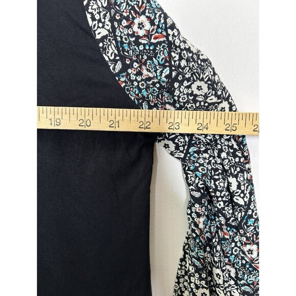 Daniel Rainn Blouse Womens Black Floral Flowy Boho Tunic Top Plus Size 1X - Picture 11 of 12